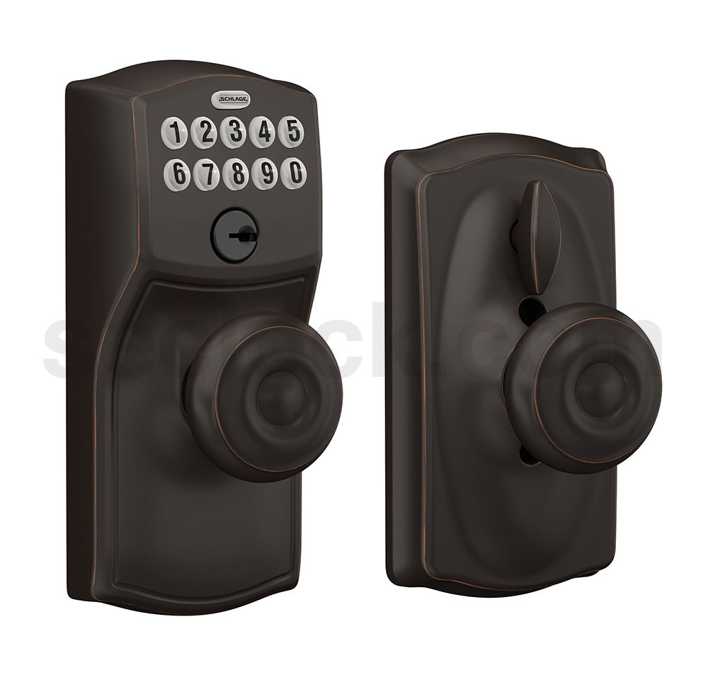 FE595 CAM716GEO Schlage Residential Cylindrical Locks with Keypad Trim SECLOCK