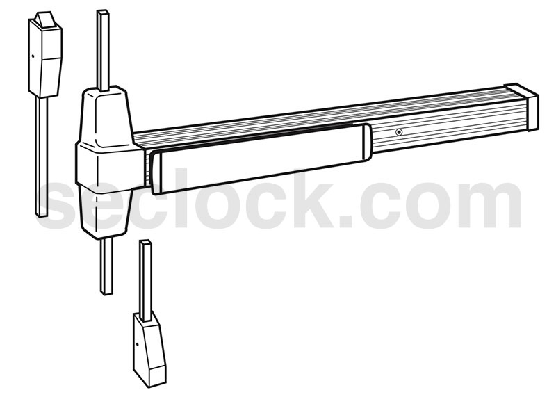 9927K 3 26D Von Duprin Surface Vertical Rod Exit Devices SECLOCK